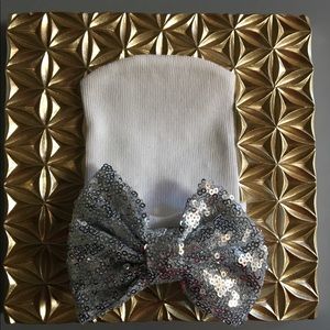 JUST IN NEWBORN beanie hospital hat SILVER